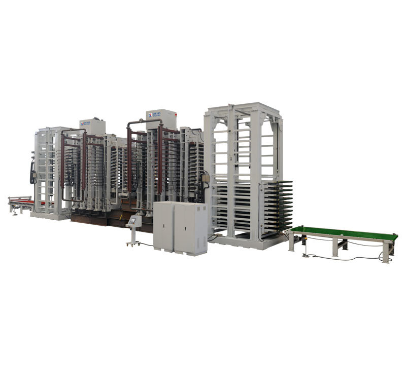 1000T Hot press unit with multila yer synchronous loading and unloading device